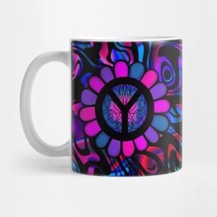 Peace Sign Hippie Lifestyle Floral Mug